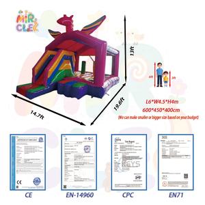 Château Gonflable Licorne Commercial avec Toboggan, Bounce House Robuste pour <span class=keywords><strong>Location</strong></span> Fêtes Extérieures Enfants - Product Image 5