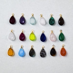 Pendentif en lapis-lazuli naturel en forme de larme, pierre précieuse facettée, fil d'or enveloppé, charme pour la fabrication de bijoux, composant de collier DIY, vente en gros - Product Image 2