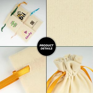 Personalized Orange Velvet Rose <b>Drawstring</b> <b>Pouch</b> with Screen Printing Recyclable for Gems Jewelry or Gifts-4 X 5 Inches - Product Image 4