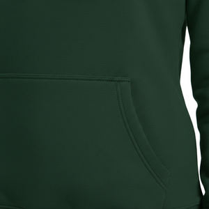 Sweat à capuche unisexe vert foncé coupe ajustée en molleton épais French Terry, avec logo personnalisé, style streetwear, vente en gros - Product Image 5