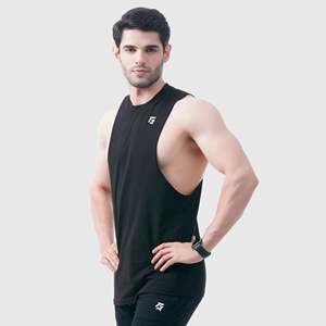Infinity Motion Men's Gym Tank <b>Top</b> Breathable Black Sportswear with Hood XL Size Cotton & Polyester 3D Pattern - Product Image 4