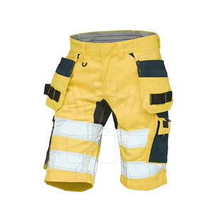 Pantalones cortos de trabajo con cinta reflectante de alta visibilidad para hombre logotipo personalizado transpirable y de alta calidad a estrenar - Product Image 1