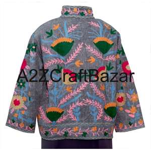 A2ZCraftBazar Nueva Chaqueta Bohemia de Invierno para Mujer, Hecha a Mano en India, Rajasthan, Bordada con Flores Suzani, de Algodón Tejido, Acolchada - Product Image 5