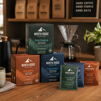 Sachets de café individuels AT PACK pour préparation à la main avec sachets imprimés et boîtes de vente au détail pour torréfacteurs de café