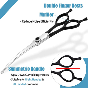 Ciseaux de coupe de poils d'animaux à double crochet Ciseaux de coupe de poils d'animaux Ciseaux de toilettage incurvés à bord émoussé - Product Image 6