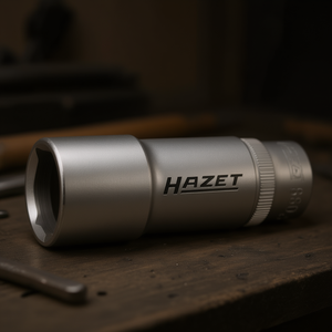 Hazet 3/8'' Long Metric Square 6-Point <b>Socket</b> with Traction Profile - Product Image 3