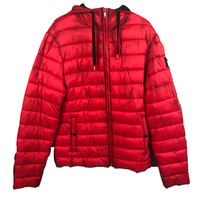 Doudoune à capuche amovible, style décontracté urbain, logo frontal, nylon uni, manteau d'hiver pour homme, imperméable, coupe-vent, coton