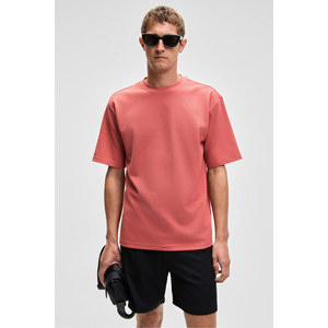 GRIMELANGE CHIC เสื้อยืดผ้าฝ้ายเนื้อสัมผัสพิเศษสำหรับผู้ชายทรงหลวม - Product Image 1