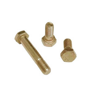 Golden Finish Brass Hex Flange <b>Bolts</b> Fasteners DIN Standard Plain Finish Bulk Supply by SHALIBHADRA INTERNATIONAL - Product Image 1