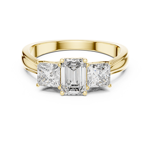 Anillo de Diamante Cultivado en Laboratorio de 1.15 Quilates, Diseño de Princesa Esmeralda con 4 Puntas, Oro de 10 Quilates, EF VS1-2, Joyería Personalizada - Product Image 1