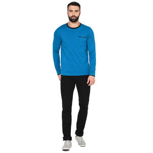 Camiseta de Manga Larga para Uso Diario, Poliéster y Algodón, 205 GSM, Transpirable, Fácil Cuidado, Ropa Casual, Fabricante de Marca Privada OEM Personalizada - Product Image 5