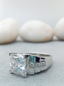 D'VINS JEWELS 1ct Anillo de compromiso con forma de princesa Clásico 14K/18K VVS Lab Grown and Lab Grown Diamond 18K Oro Regalo de boda - Product Image 2