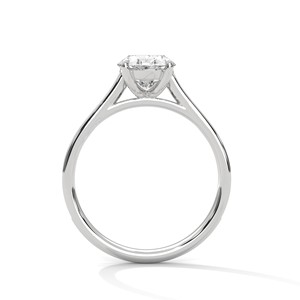 2.0ct Oval Cut CZ <b>Solitaire</b> <b>Ring</b> with Pave Set Band 925 Sterling <b>Silver</b> Engagement Band - Product Image 5