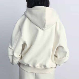 Fabricants de vêtements personnalisés printemps été automne décontracté fermeture éclair couleur unie entraînement course sweats à capuche livraison DDP - Product Image 2