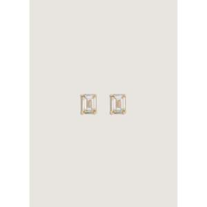 June <b>Stud</b> <b>Earrings</b> with <b>Emerald</b> Cut Diamond Elegant Diamond Jewelry - Product Image 1