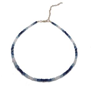 Bohemian Style Blue White <b>Beaded</b> Necklace for Girls One Strand Glass <b>Bead</b> with Printed Fabric <b>Plastic</b> Resin One Size Fits All - Product Image 2