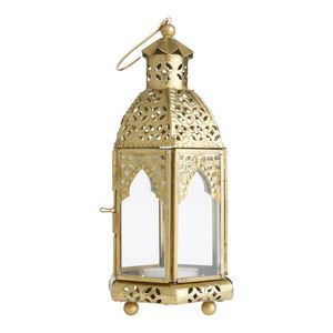 Lanterne décorative élégante en métal pour Ramadan Kareem avec panneau en verre, idéale pour l'éclairage festif intérieur et extérieur du Ramadan - Product Image 5