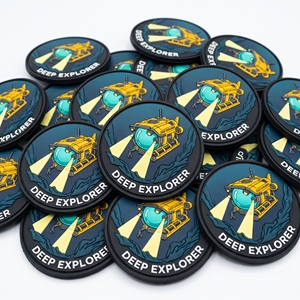 Fabricant direct : Patch 3D en caoutchouc, motif écorce de bois taillée au couteau, en PVC souple, badge rond pour sac à dos, veste et casquette d'extérieur - Product Image 4