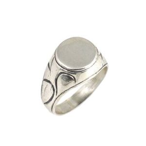 925 Sterling <b>Silver</b> Men's <b>Ring</b> with Small Natural Stone Rhodium Plated <b>Plain</b> <b>Ring</b> for Everyday Wear IGI Certified Fine Jewelry - Product Image 1
