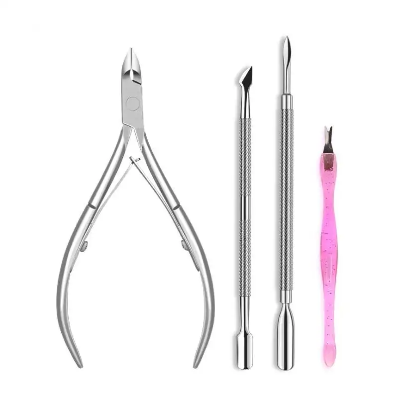 Chuyên nghiệp thép không gỉ làm móng tay và móng chân Nail Clipper Set Công cụ làm đẹp (Gói 4), nail làm sạch công cụ cho phụ nữ