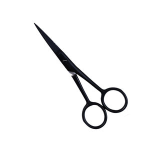 Ciseaux à moustache enduits de papier noir lames pointues pointe 4 pouces ciseaux de coupe de barbe pour la beauté - Product Image 3