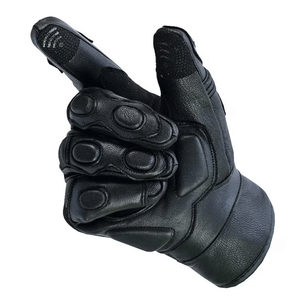 Guantes completos de cuero negro para motocicleta de alta calidad, guantes de carreras, protección de nudillos de carbono, ropa de carreras para motocicleta - Product Image 2