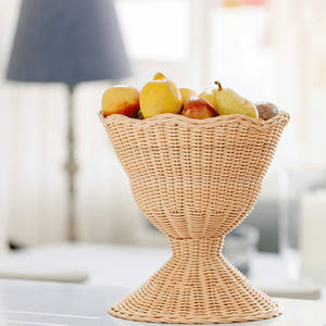 Bol à fruits en rotin tissé pour table à thé Table basse Style élégant fait à la main à partir de matériau écologique naturel - Product Image 6