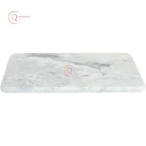 Planche à découper en marbre blanc fait à la main rectangulaire superbe planche à découper décorative en marbre pur Charcutier accessoires de cuisine - Product Image 2