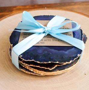 Juego de posavasos de resina epoxi personalizado con Decoración de mesa elegante de hoja de oro - Product Image 6