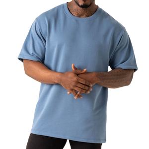 Camiseta OEM personalizada para culturismo, lisa, de talla grande, elástica, de poliéster, para gimnasio, ropa deportiva, con hombros caídos - Product Image 1