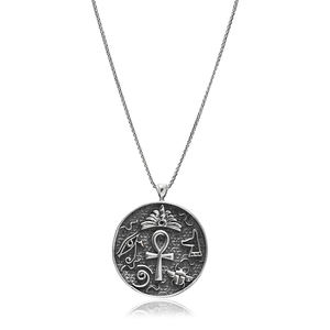 Ankh símbolo encanto oxidado venta al por mayor hecho a mano turco 925 plata esterlina hombres colgante joyería - Product Image 1