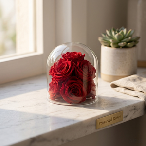 Teste di Rose Stabilizzate Naturali al Tatto Reale, Fiori Rossi per Matrimoni, Festa della Mamma, Natale - Lunga Durata 3-5 Anni, Decorazione Regalo Fai da Te - Product Image 5
