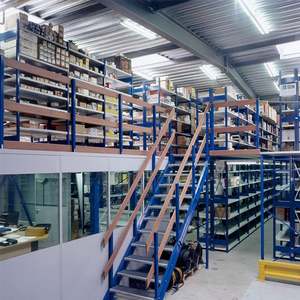 אוטומטי מתכוונן אחסון מתכת מודולרי פלדה מערכת מדפי מחסן ביניים מתלה - Product Image 4