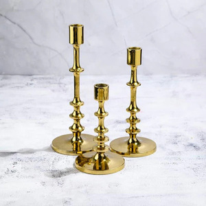 Gold Candle Holder Timeless Design for Ambient <b>Lighting</b> Sleek Gold Candle Holder Add a Touch of Glamour to Your <b>Space</b> - Product Image 3