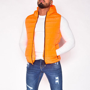 Gilet matelassé imperméable à capuche en toile, tissu confortable, couleur unie, services OEM, style streetwear, vente chaude - Product Image 5