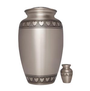 Urnes funéraires décoratives en étain, cœur gravé, en métal massif, fournitures funéraires, urnes en métal pour cendres commémoratives, pots - Product Image 4