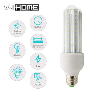 Lampadina LED bianco caldo da 7W, 590 lumen, dimensioni 130 x 42 mm; temperatura di colore 3000K; formato LED lineare - Product Image 2