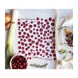 Kitchen Crabberries Pomegranate Printed Cotton <b>Waffle</b> Weave Dish Cloth Coffee <b>Machine</b> Special Water Absorb Square Towel Cleaner - Product Image 1