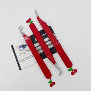 LUCKY LASH TOOLS Pince à épiler professionnelle pour cils volumineux en acier inoxydable Logo personnalisé Rouge Durable et précise Utilisation en salon - Product Image 6