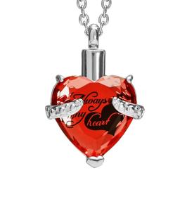 สร้อยคอจี้รูปหัวใจสีส้มสำหรับขี้เถ้าเงินสเตอร์ลิงพร้อมคริสตัลของที่ระลึกสำหรับผู้หญิงเด็กผู้หญิงกำหนดขนาดได้ - Product Image 6