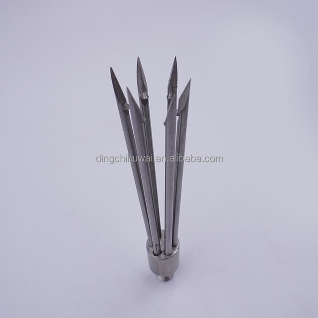 17-4PH Stainless Steel Spare Parts for Spearfishing Hand Pole 6 Barbs Paralyzer Tip Pesca Injection Rod Replacement for Fishing