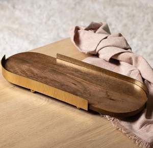 Wholesale Arabic Style Wood <b>Serving</b> Tray <b>Bowl</b> for Ramadan Chocolate & Dessert Gold & <b>White</b> Finish for Diwali - Product Image 5