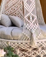 Couleur blanche Nouveau design Macramé Grand Hamac Chaise Style Boho Tissé à la Main adulte Grande Balançoire pour salon et patio