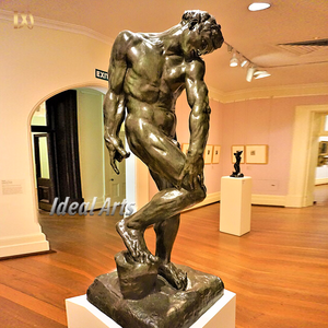 Estatua de Rodin Adam de bronce de tamaño real, escultura de arte clásico de latón fundido para decoración de jardín - Product Image 2