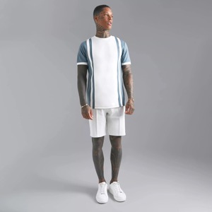 Summer New <b>Men's</b> Brand Clothing Casual <b>Shorts</b> Sets Breathable Knitted <b>Short</b> Sleeve T Shirt & <b>Shorts</b> 2 Pieces Solid Color - Product Image 4