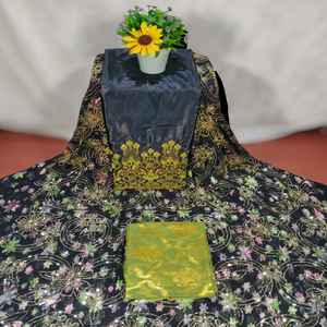 Tissu en Chiffon de Soie 100% de Qualité Supérieure, Aspect Premium, Luxueux, Motif Floral sur Fond Magenta, pour Vêtements Quotidiens Féminins - Product Image 6