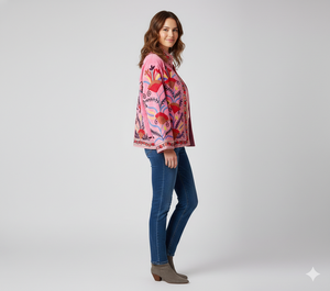 Veste d'hiver décontractée réversible en velours brodé Suzani, écologique, grande taille, avec doublure en coton, design respirant pour femmes - Product Image 3