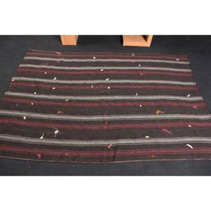 Alfombra clásica de lana negra y roja de 4,9x7 pies, área grande, patrón de retazos de área turca, respaldo de látex de 10mm para alfombra de pasillo de cabecera - Product Image 3