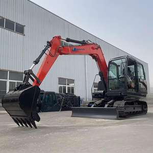 Excavatrice sur chenilles économique de 8 tonnes avec moteur Yanmar, pompe et engrenages, pour la construction et l'agriculture, grande cabine - Product Image 3