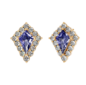 Classic Moissanite Brilliant Cut Synthetic Tanzanite 30 Stones 0.58 Carat Stud <b>Earring</b> 925 Sterling Silver <b>Rhodium</b> Plating - Product Image 4